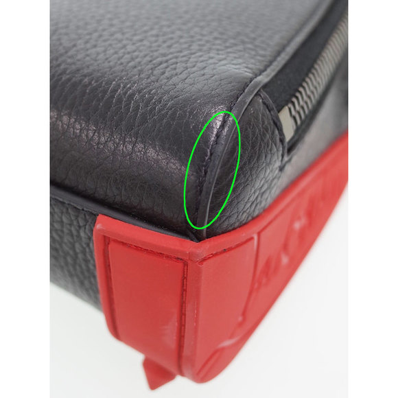 Christian Louboutin Messenger Bag Shoulder Bag Black Red - Picture 7 of 9